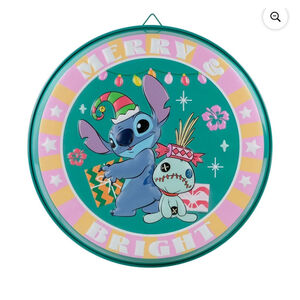 NEW Disney Stitch & Scrump Merry & Bright Teal Holiday Decor One Size